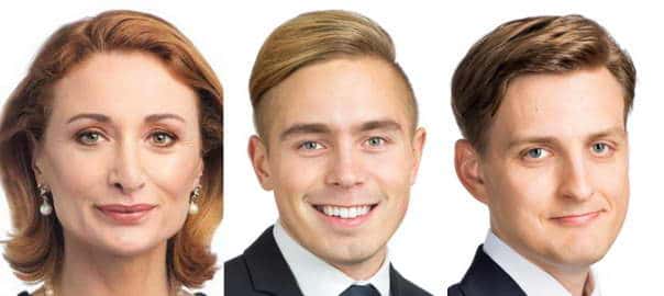 Sylvia Lindén, Jens Nilsson och Patrik Määttä